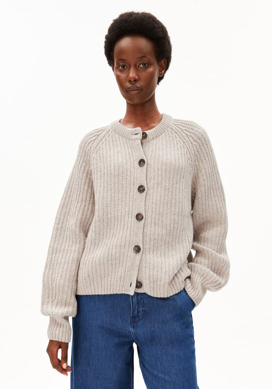RIB KNIT CARDIGAN honey melange | ARMEDANGELS