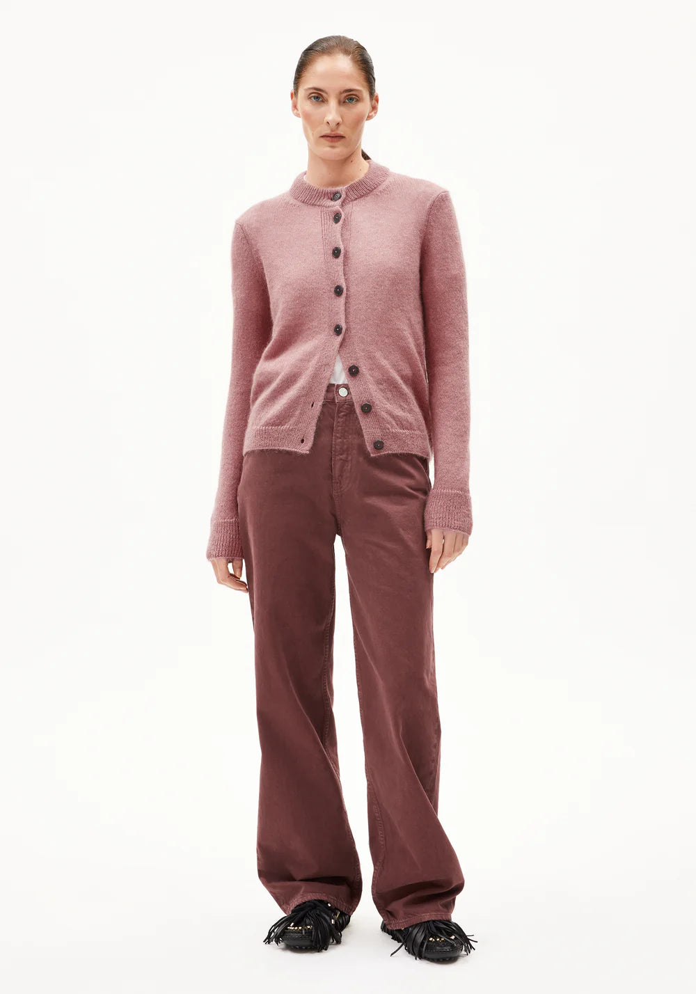 Strick Cardigan AMILDAA light berry | ARMEDANGELS
