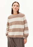 Strick Pullover KAAGI STRIPES camel melange  | ARMEDANGELS