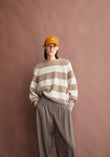 Strick Pullover KAAGI STRIPES camel melange  | ARMEDANGELS