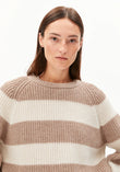 Strick Pullover KAAGI STRIPES camel melange  | ARMEDANGELS