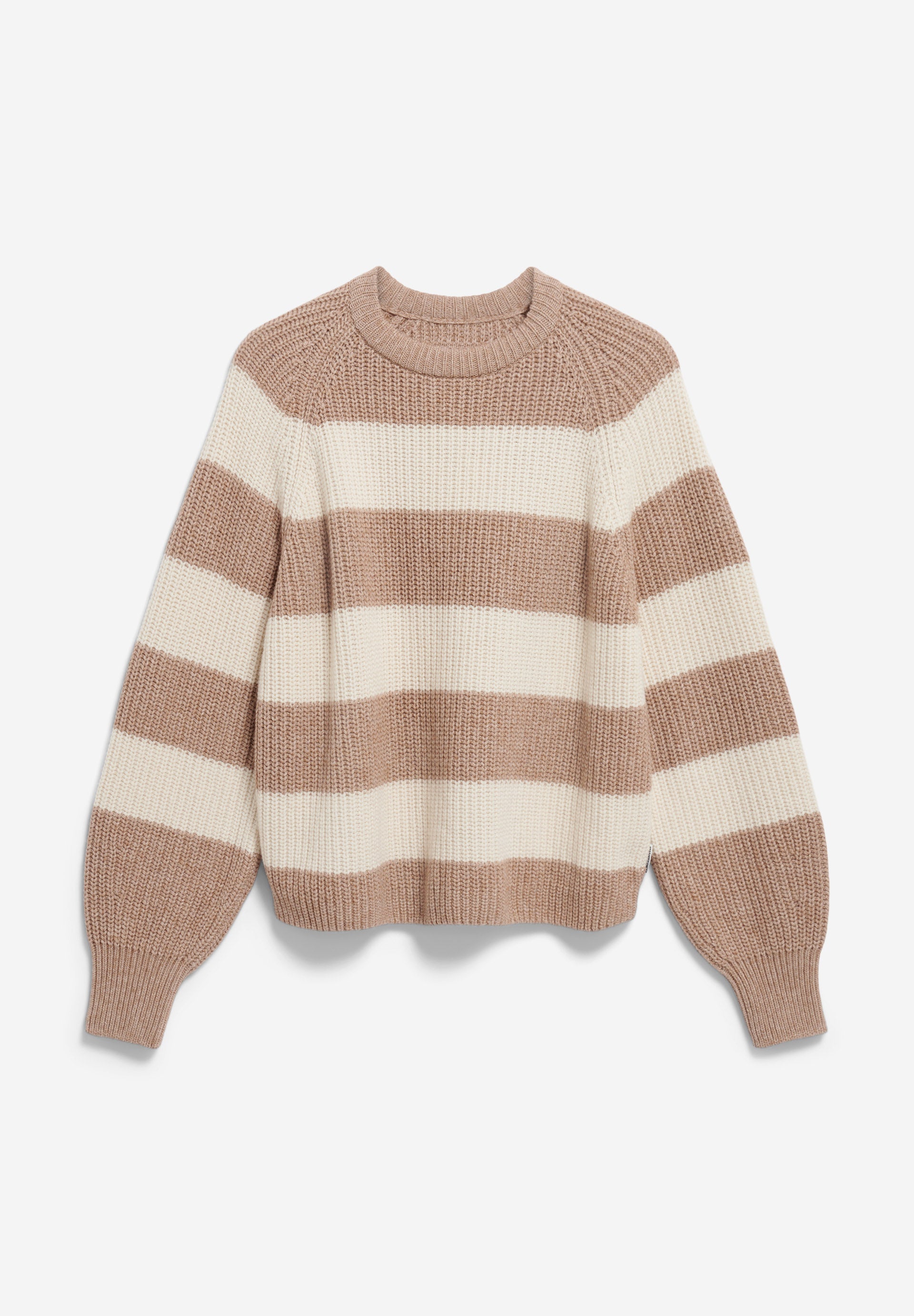 Strick Pullover KAAGI STRIPES camel melange  | ARMEDANGELS