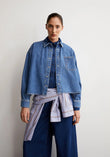 NALAANI DENIM BLOUSE sea foam | ARMEDANGELS