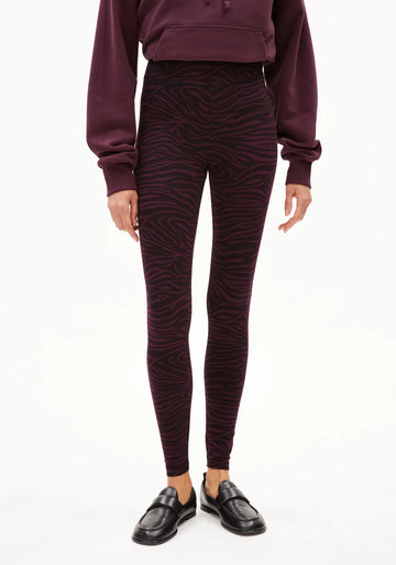 Leggings FARIBAA ZEBRARAA dark cranberry  | ARMEDANGELS