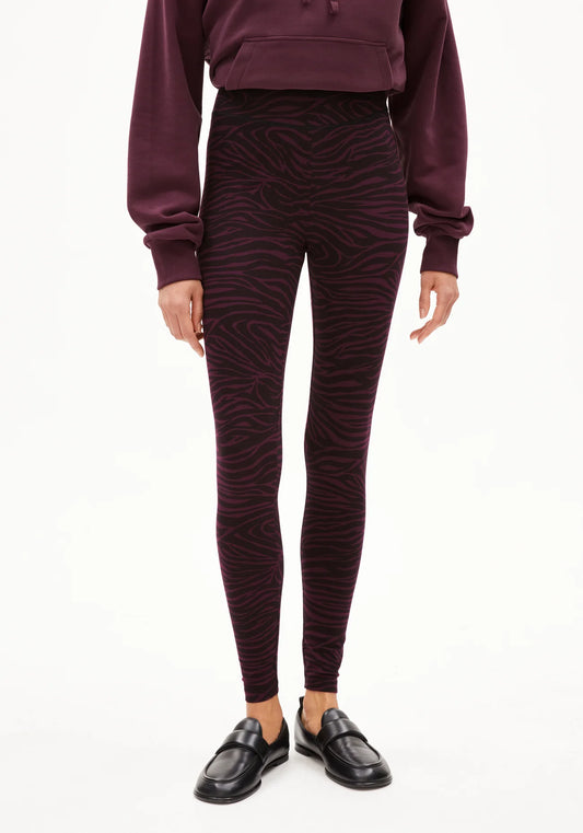 Leggings FARIBAA ZEBRARAA dark cranberry  | ARMEDANGELS