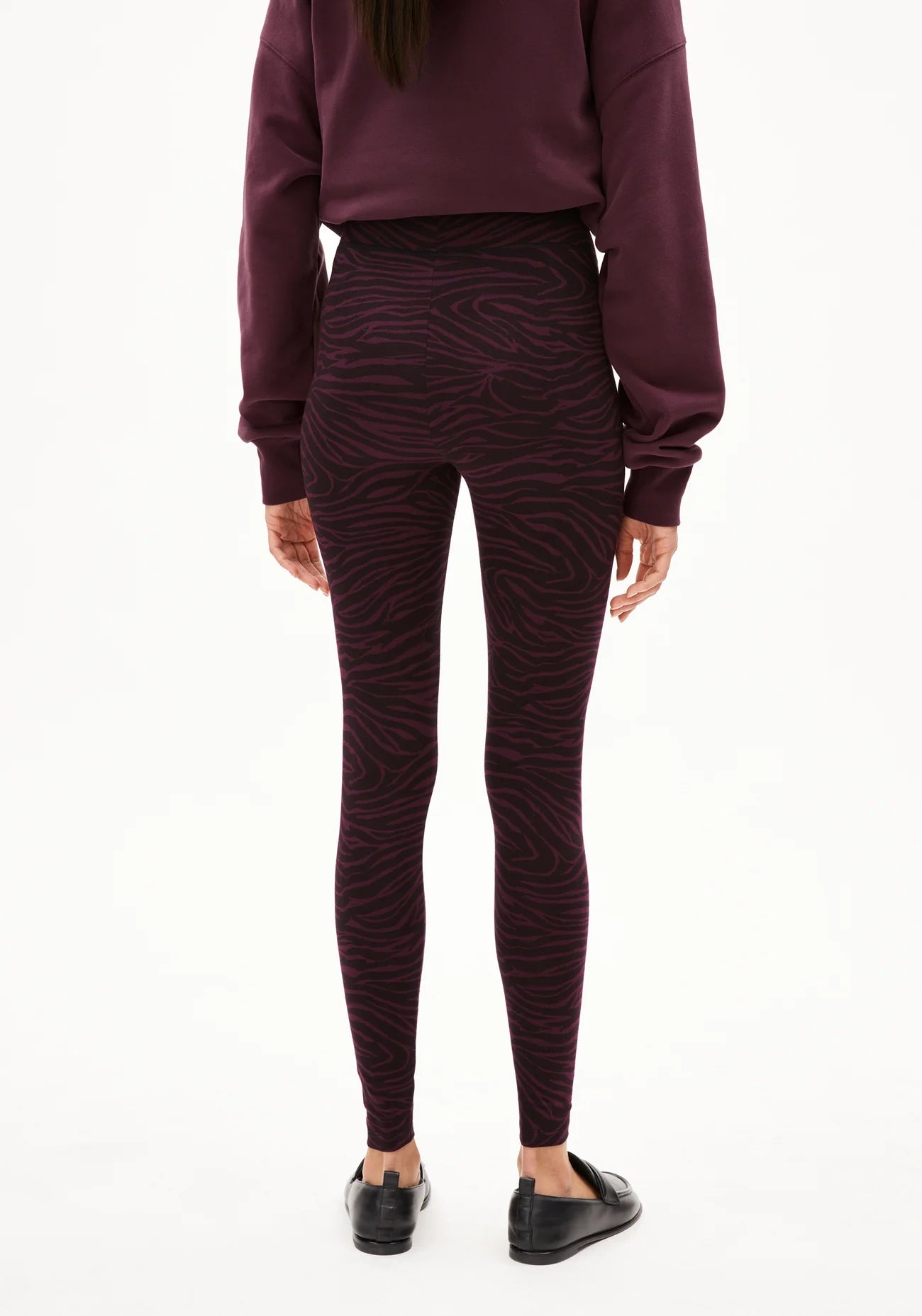 Leggings FARIBAA ZEBRARAA dark cranberry  | ARMEDANGELS
