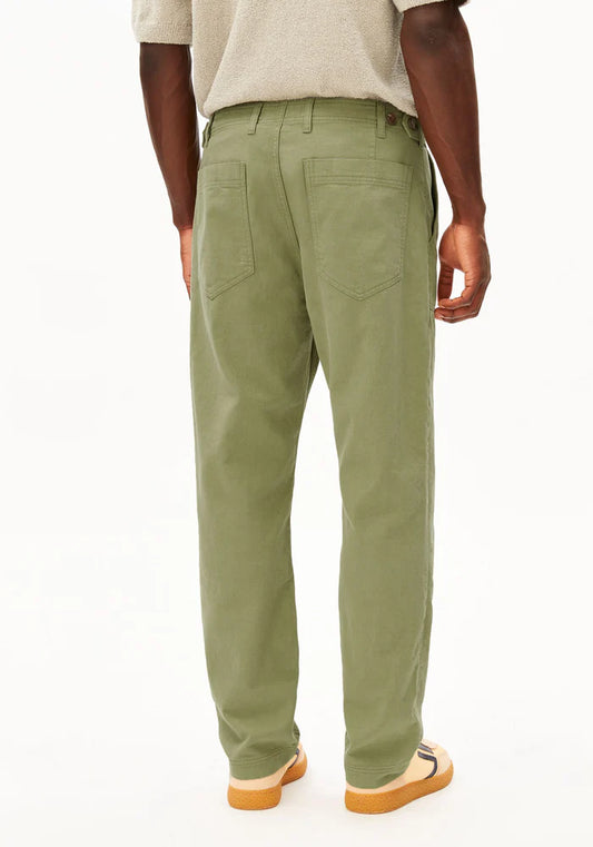 Hose COTTON LINEN PANT fatigue green | ARMEDANGELS
