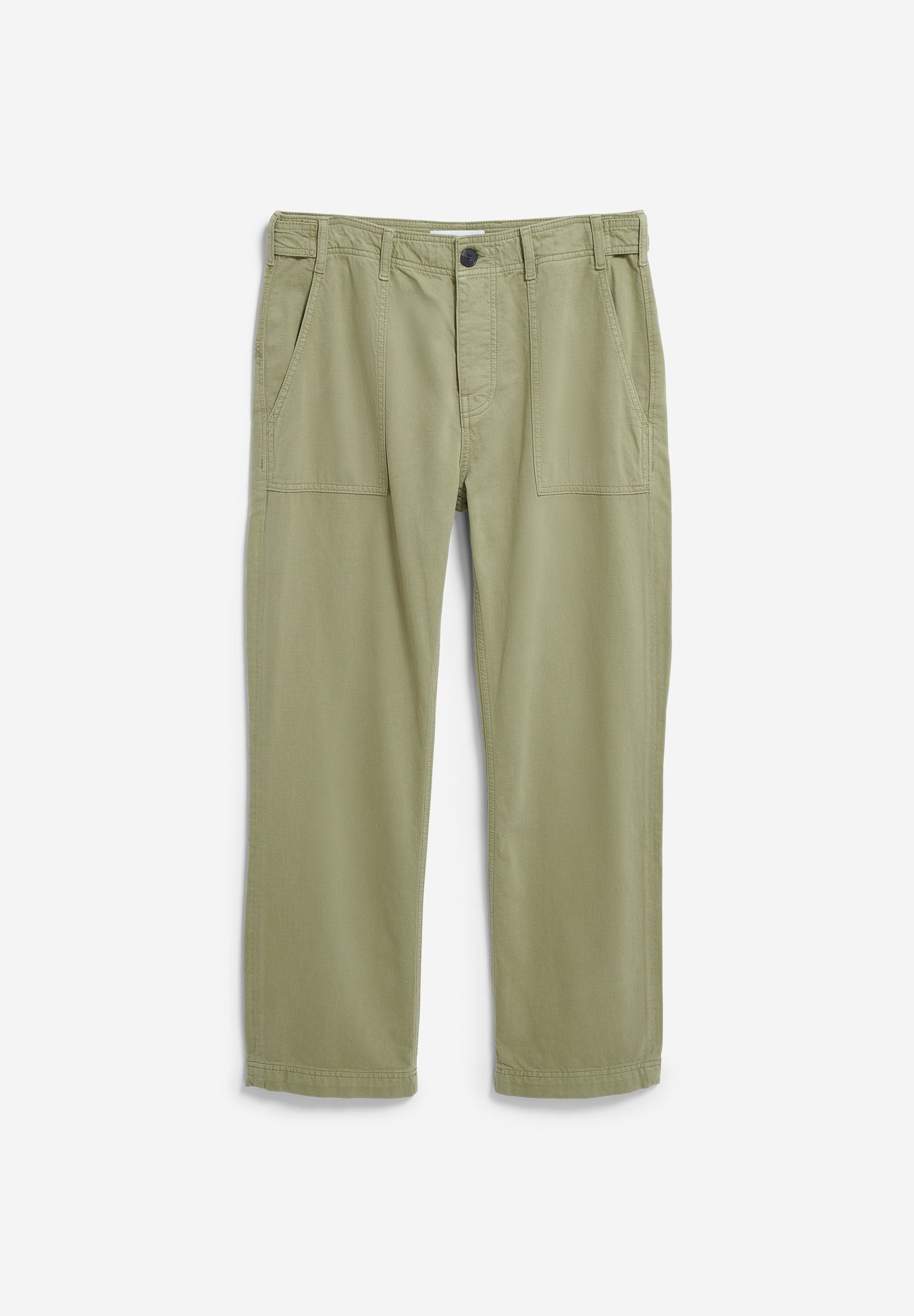 Hose COTTON LINEN PANT fatigue green | ARMEDANGELS