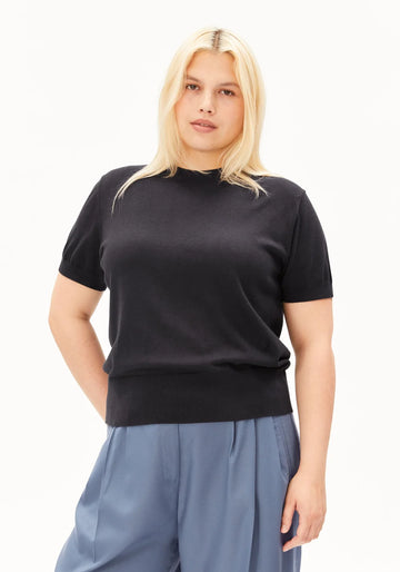 FINE S SL KNIT SWEATER dark steel | ARMEDANGELS