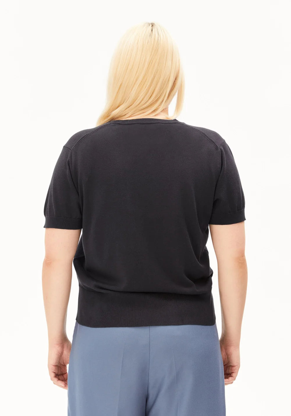 FINE S SL KNIT SWEATER dark steel | ARMEDANGELS