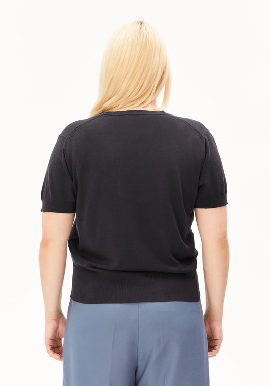 FINE S SL KNIT SWEATER dark steel | ARMEDANGELS
