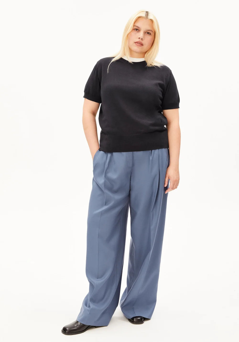 FINE S SL KNIT SWEATER dark steel | ARMEDANGELS