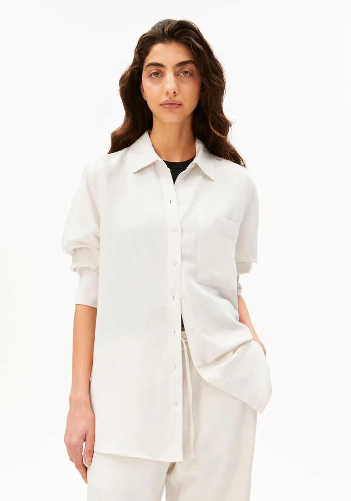 Bluse LINEN BLEND SHIRT oatmilk | ARMEDANGELS