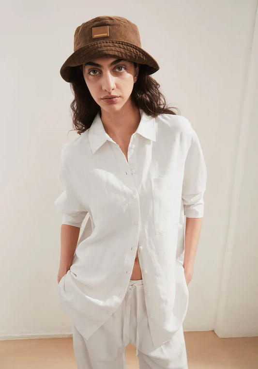 Bluse LINEN BLEND SHIRT oatmilk | ARMEDANGELS