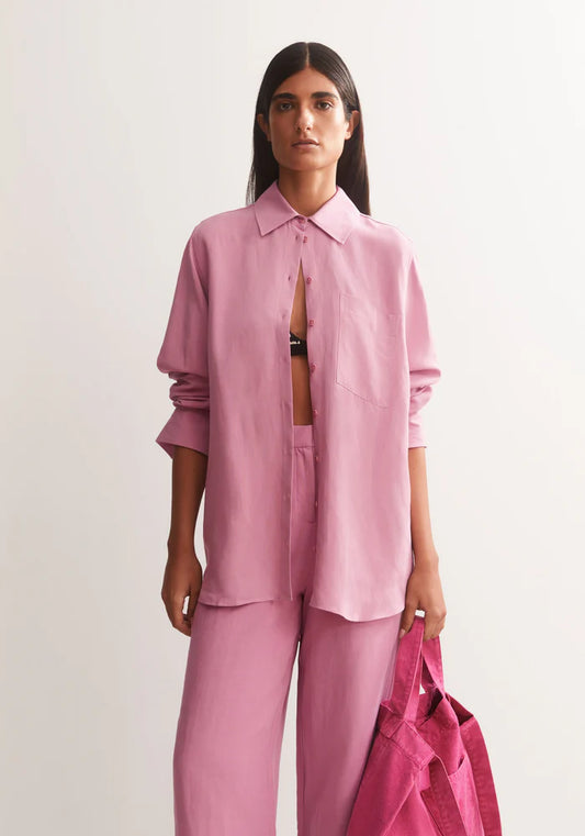 Bluse LINEN BLEND SHIRT washed berry | ARMEDANGELS