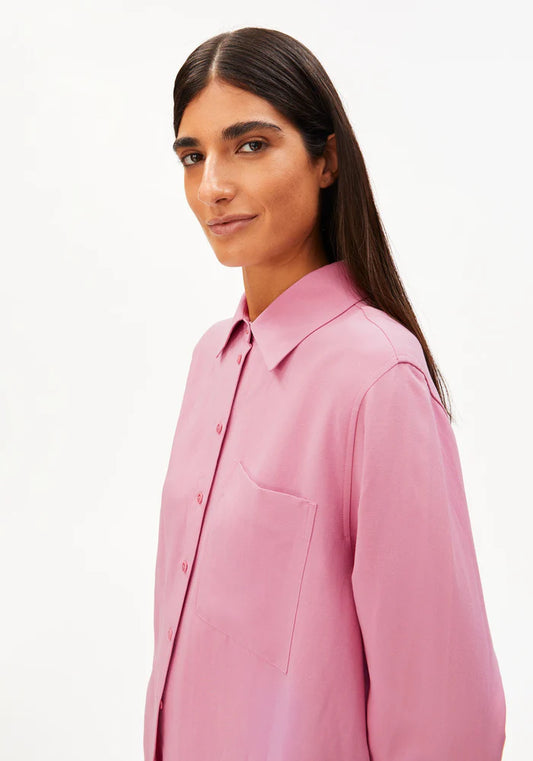 Bluse LINEN BLEND SHIRT washed berry | ARMEDANGELS