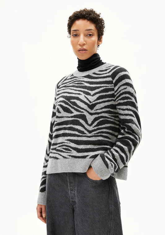 Strickpullover LILIRIAA ZEBRARAA silver melange-steel melange  | ARMEDANGELS