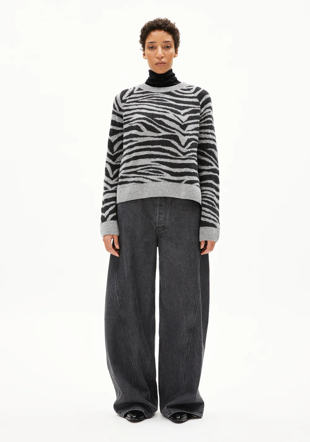 Strickpullover LILIRIAA ZEBRARAA silver melange-steel melange  | ARMEDANGELS