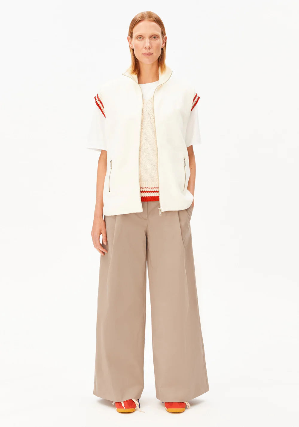 COTTON FLEECE VEST oatmilk | ARMEDANGELS