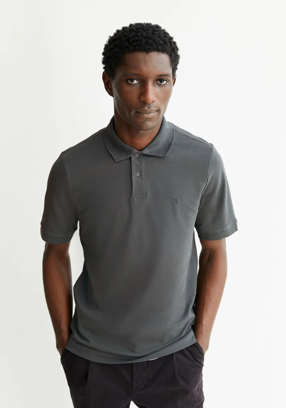 Poloshirt MAARIO space steel | ARMEDANGELS