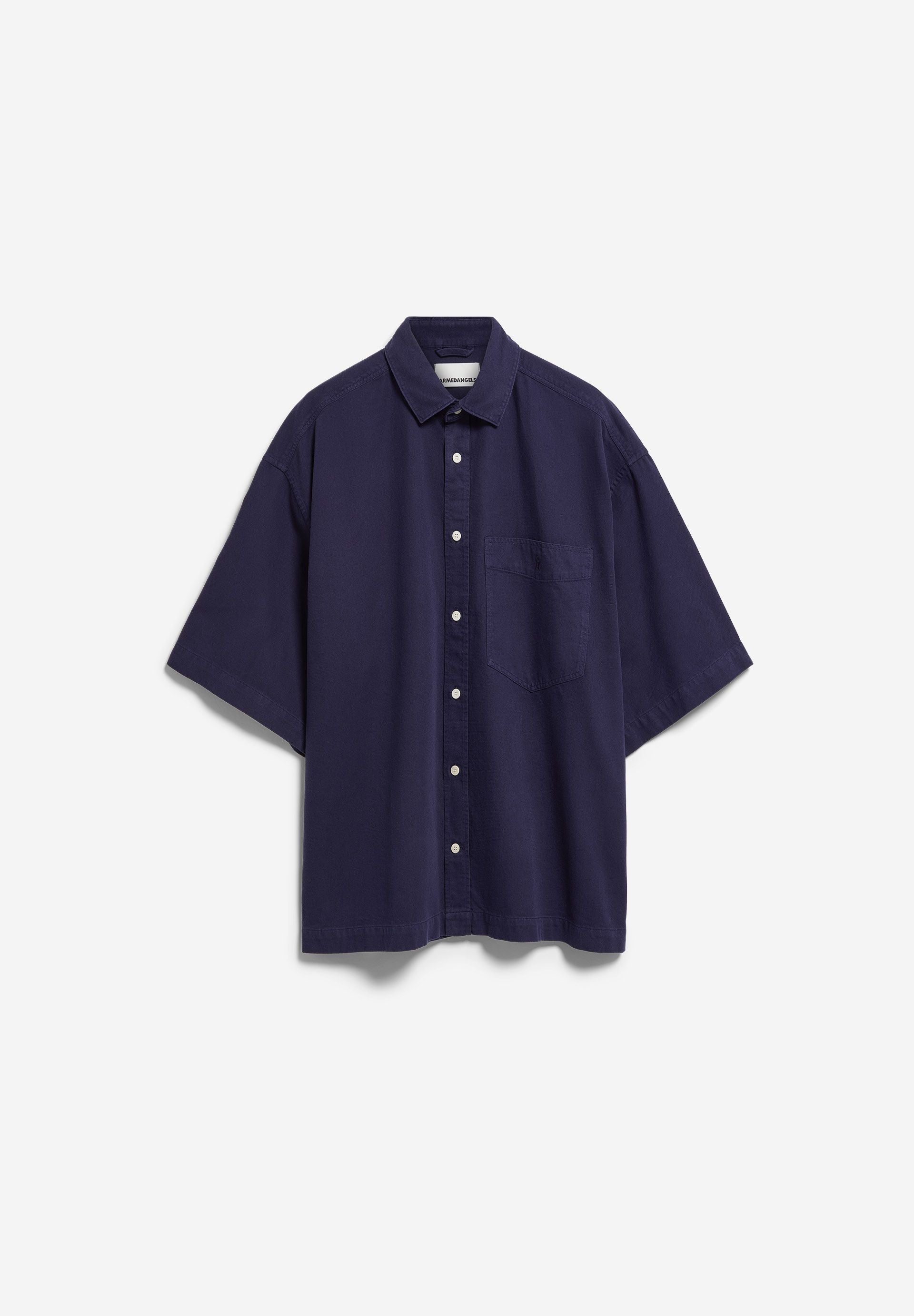 Hemd COTTON LINO SHORTSLEEVE SHIRT tinted navy | ARMEDANGELS
