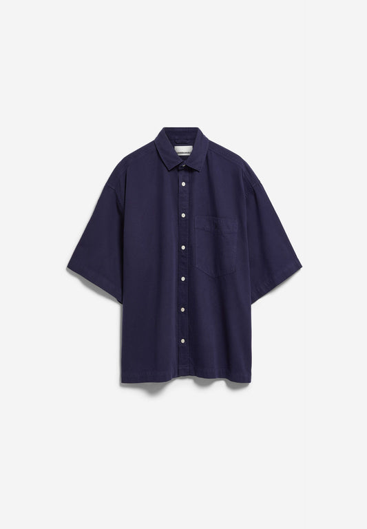 Hemd COTTON LINO SHORTSLEEVE SHIRT tinted navy | ARMEDANGELS