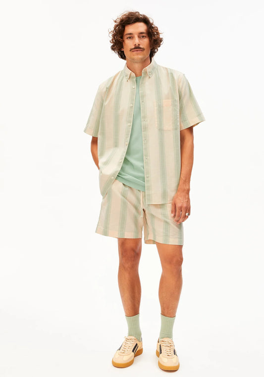 Hemd STRIPED SHORTSLEEVE SHIRT foam | ARMEDANGELS
