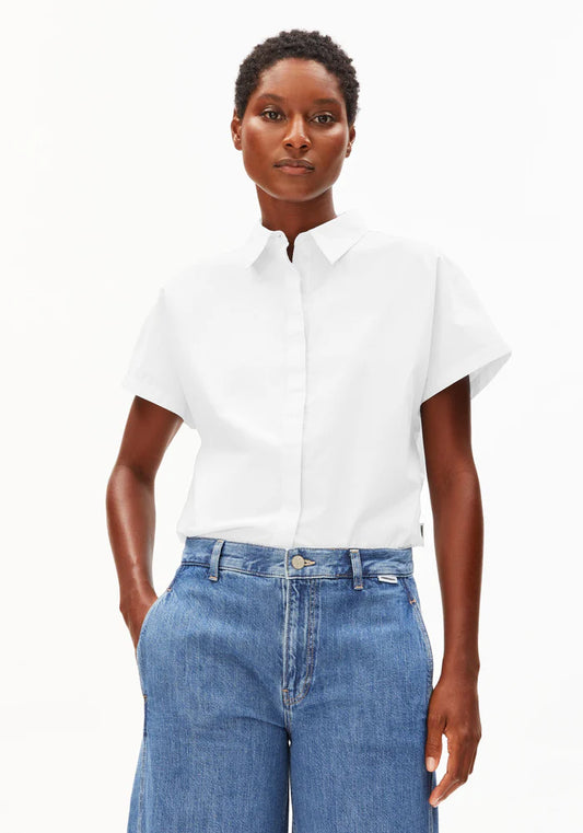 Bluse Poplin LARISAANA white | ARMEDANGELS
