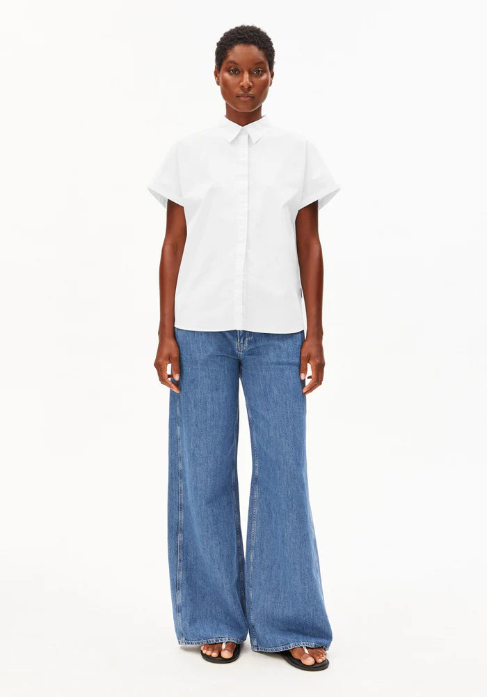 Bluse Poplin LARISAANA white | ARMEDANGELS