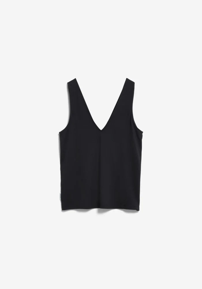 V-NECK JERSEY TOP  black | ARMEDANGELS