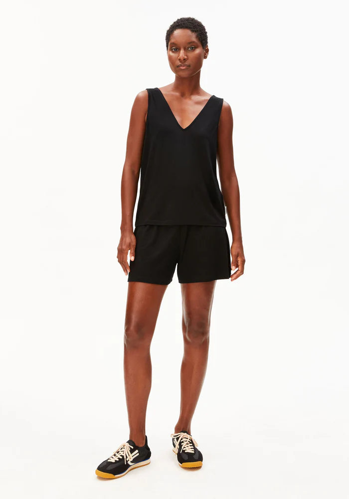V-NECK JERSEY TOP  black | ARMEDANGELS