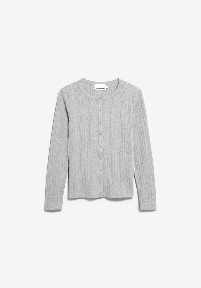 POINTELLE CARDIGAN  silver melange | ARMEDANGELS