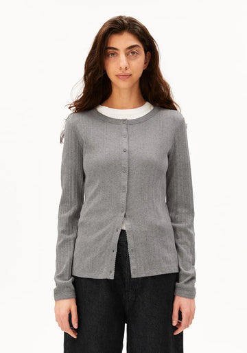 POINTELLE CARDIGAN  silver melange | ARMEDANGELS
