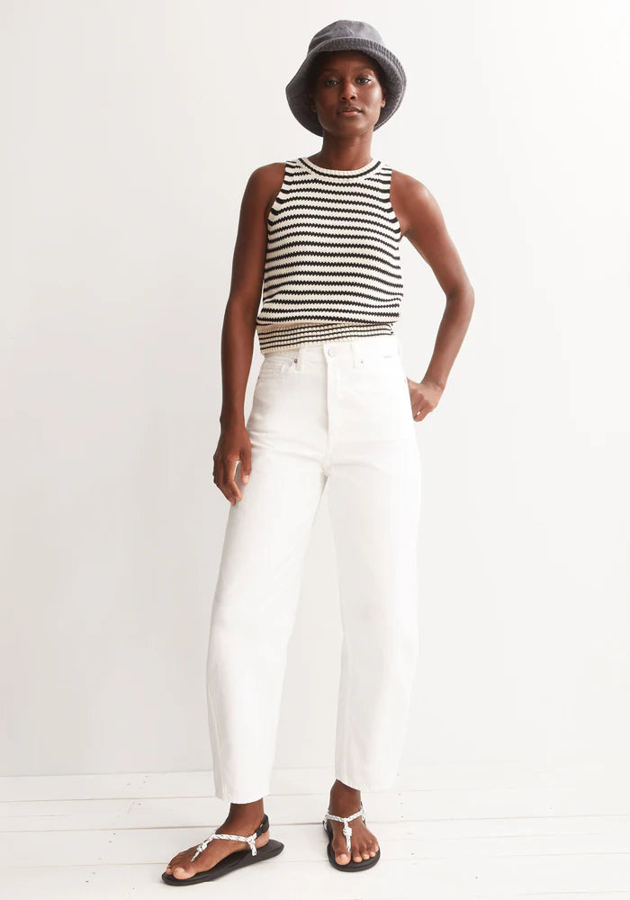 Stricktop STRIPE KNIT TOP undyed-black | ARMEDANGELS