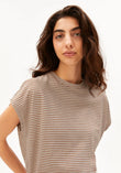 SLUB JERSEY STRIPE T-SHIRT oatmilk-cinnamon dust | ARMEDANGELS