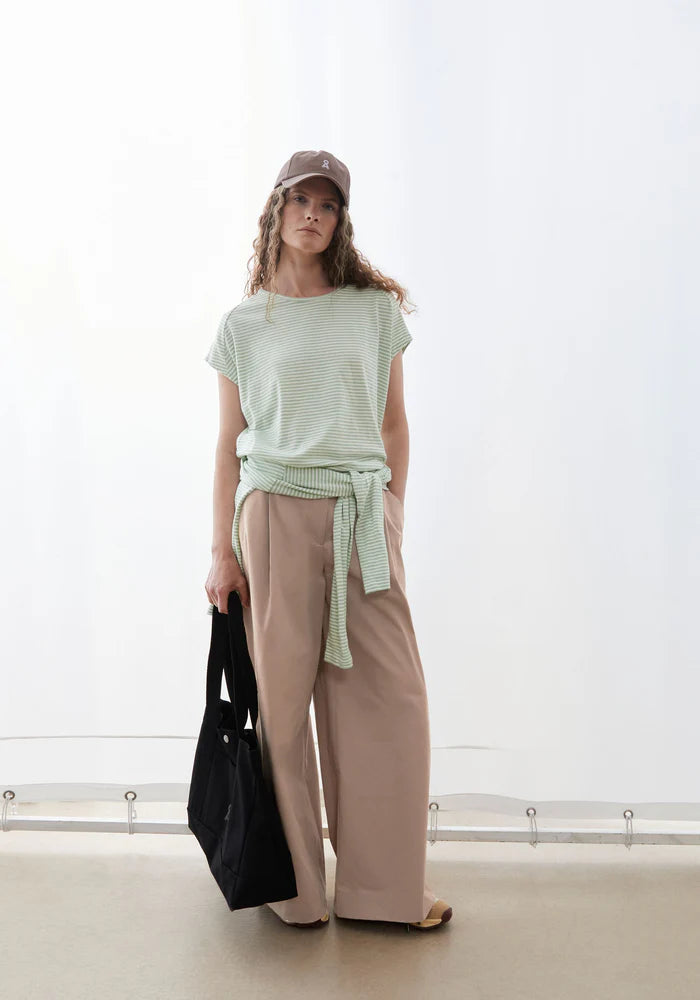 T-Shirt SLUB JERSEY STRIPE oatmilk-foam | ARMEDANGELS