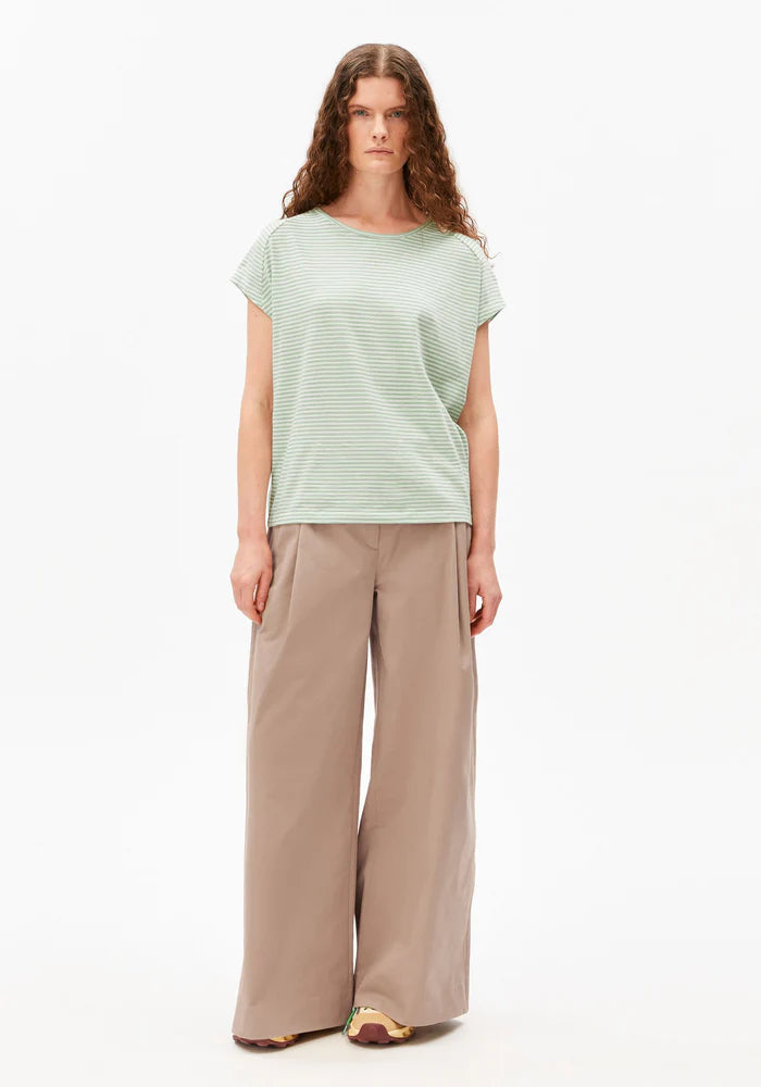 T-Shirt SLUB JERSEY STRIPE oatmilk-foam | ARMEDANGELS