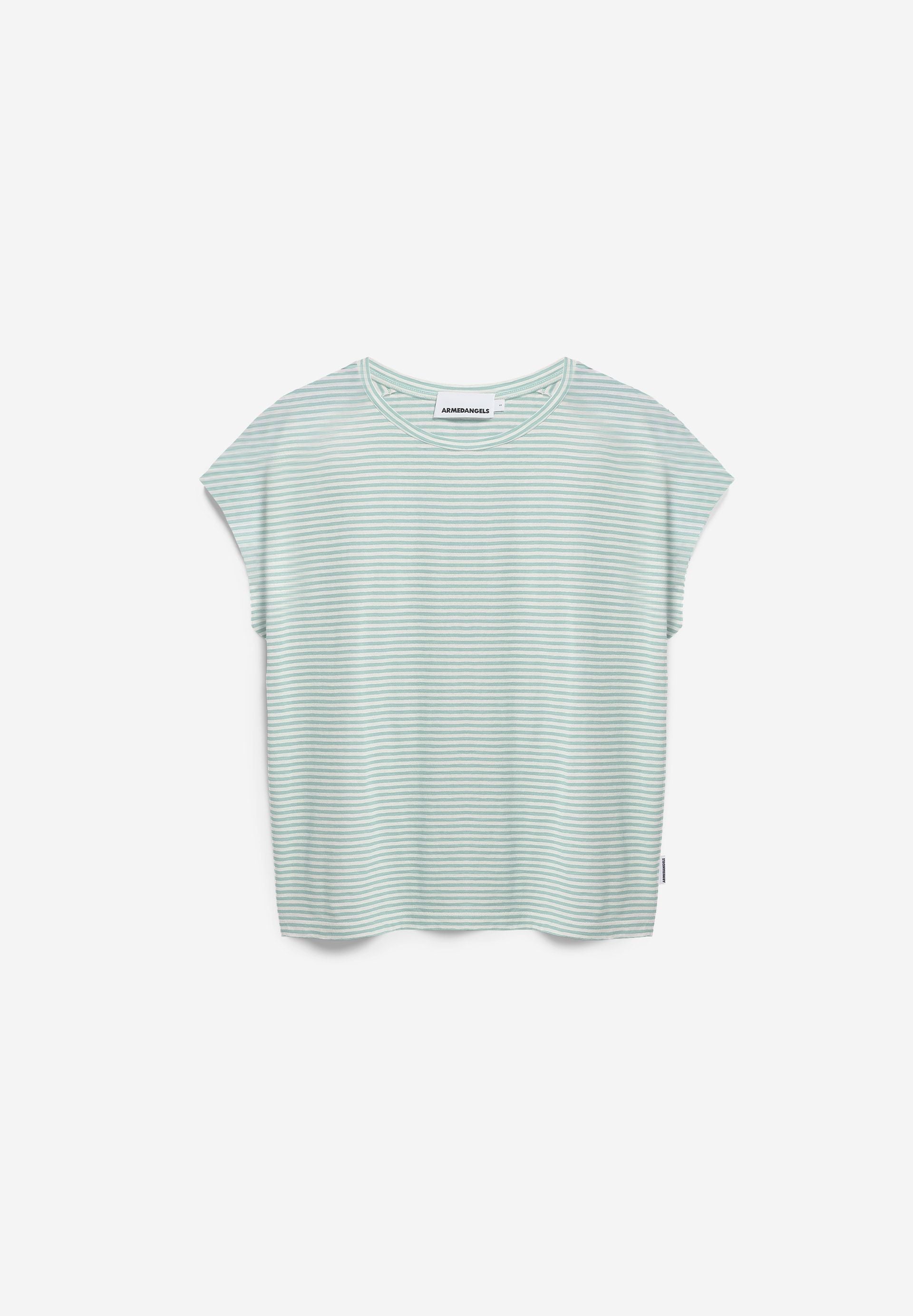 T-Shirt SLUB JERSEY STRIPE oatmilk-foam | ARMEDANGELS