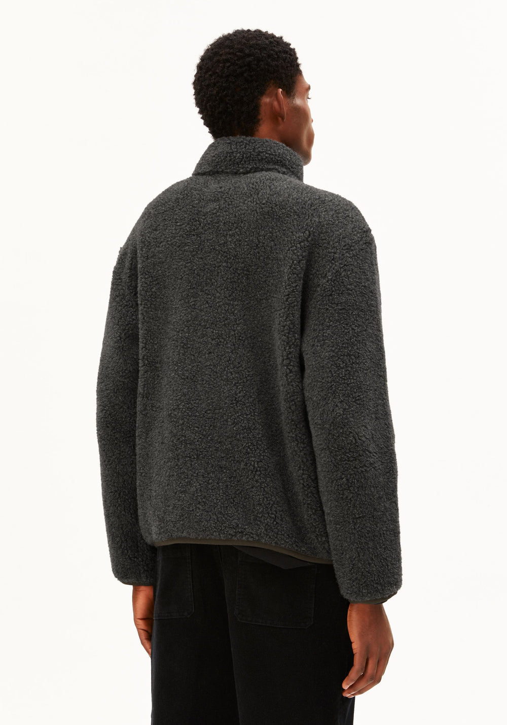 WOOL BLEND FLEECE JACKET steel melange | ARMEDANGELS