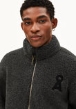 WOOL BLEND FLEECE JACKET steel melange | ARMEDANGELS