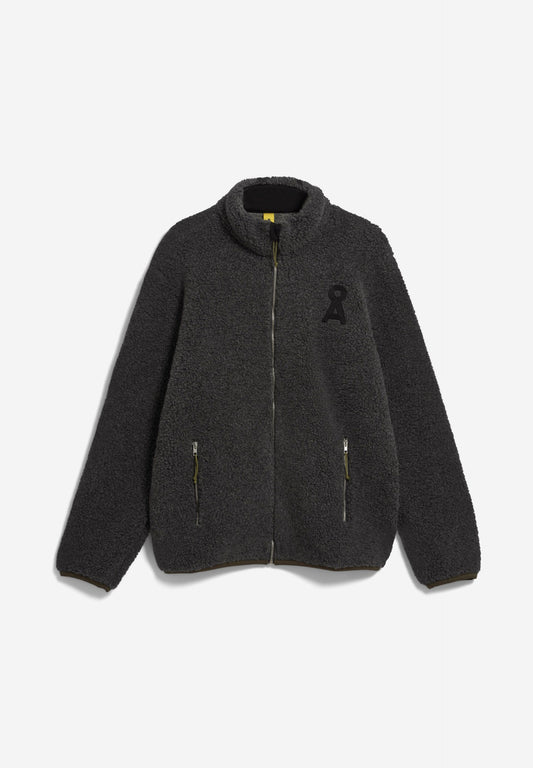 WOOL BLEND FLEECE JACKET steel melange | ARMEDANGELS