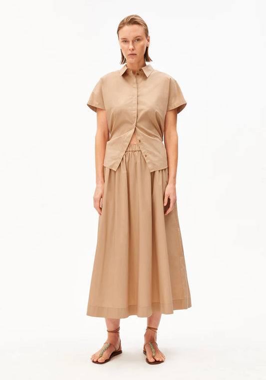 POPLIN MIDI-ROCK A-LINIE true camel | ARMEDANGELS