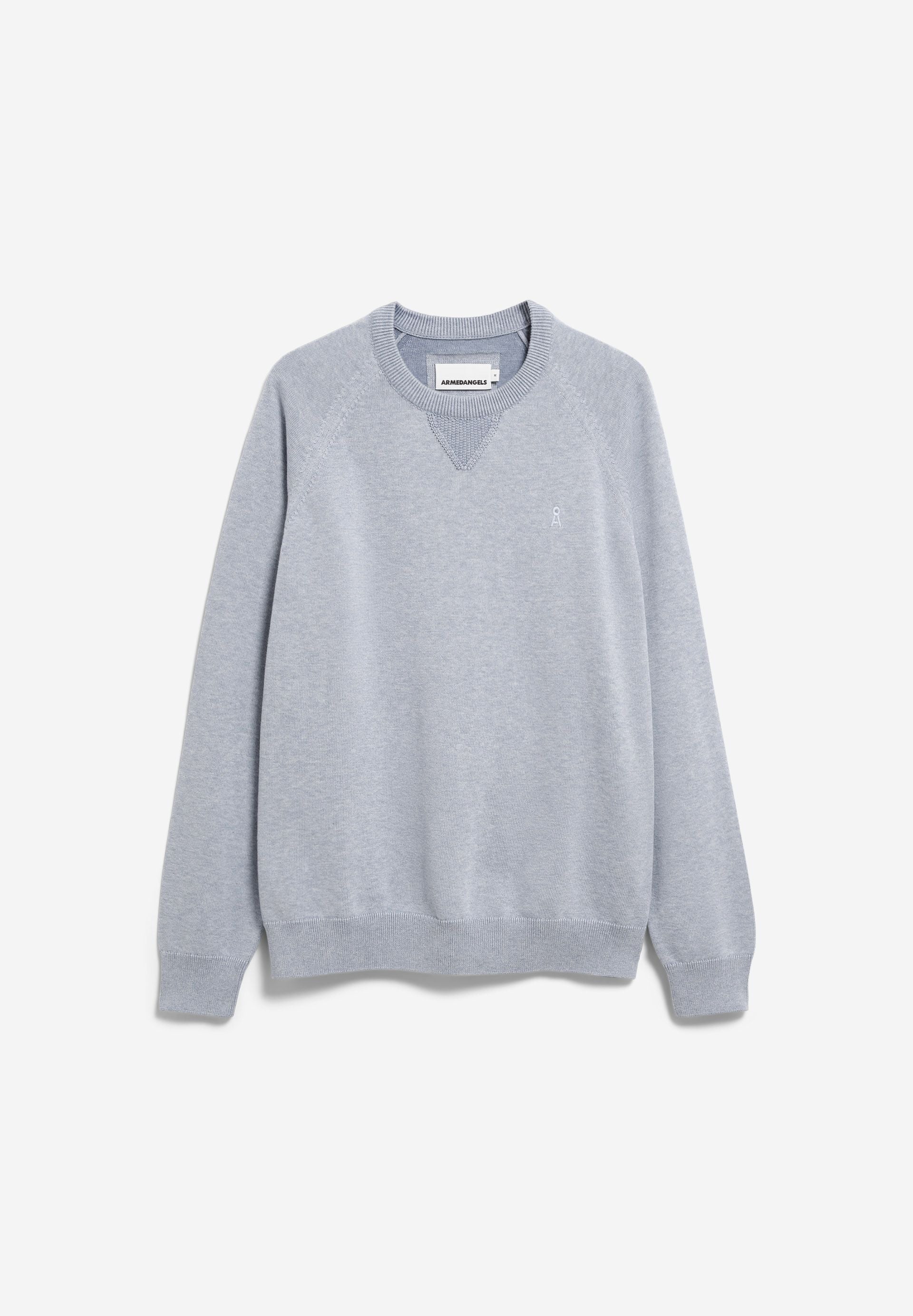 COTTON KNIT SWEATER silver melange-mid silver melange | ARMEDANGELS