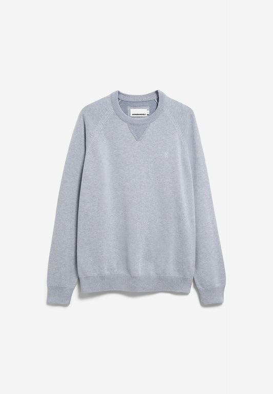COTTON KNIT SWEATER silver melange-mid silver melange | ARMEDANGELS