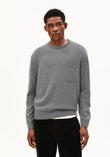 REC WOOL KNIT SWEATER mid silver melange | ARMEDANGELS