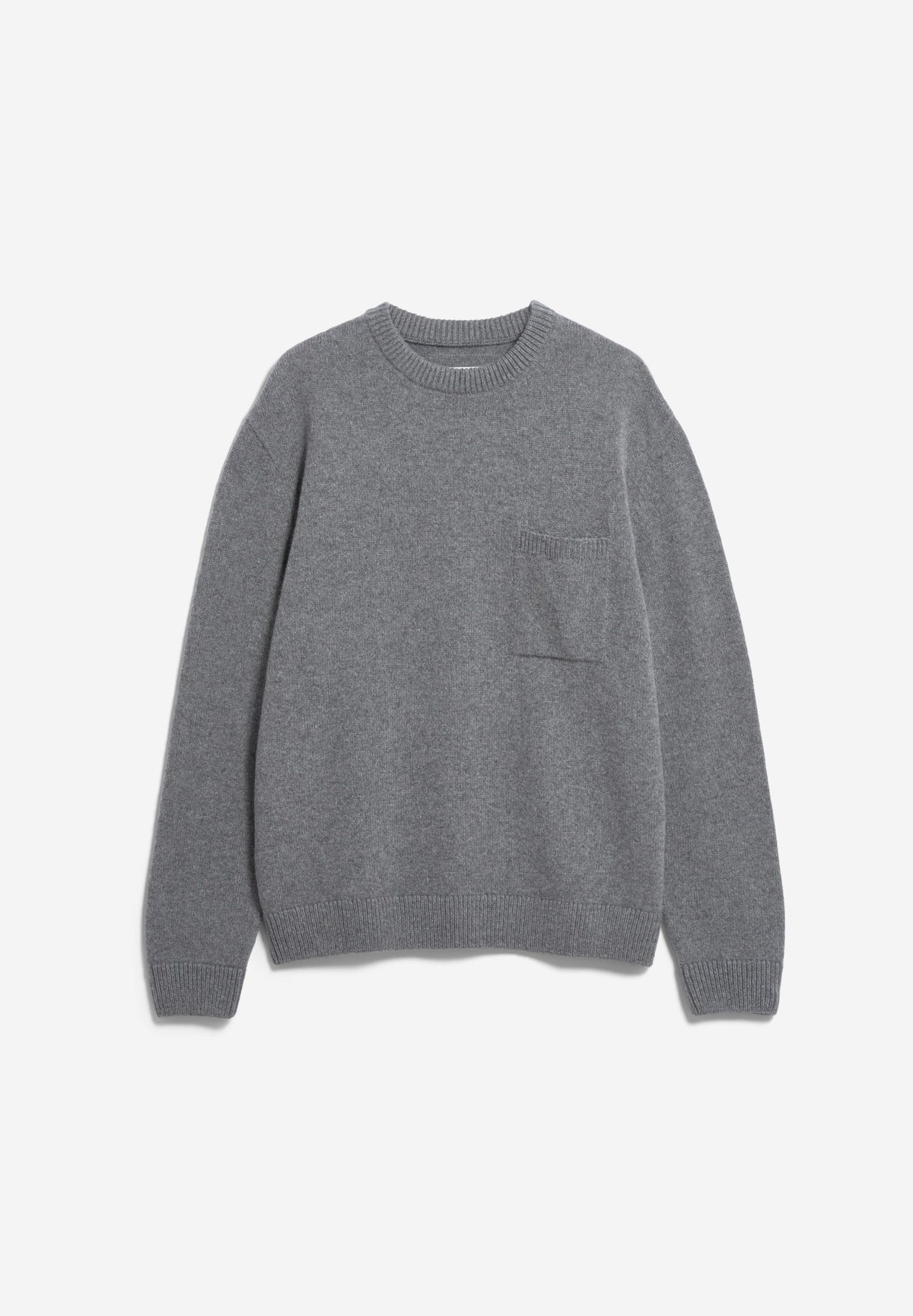 REC WOOL KNIT SWEATER mid silver melange | ARMEDANGELS