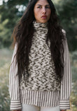 MOHAIR BLEND DOTS KNIT VEST oatmilk-black | ARMEDANGELS