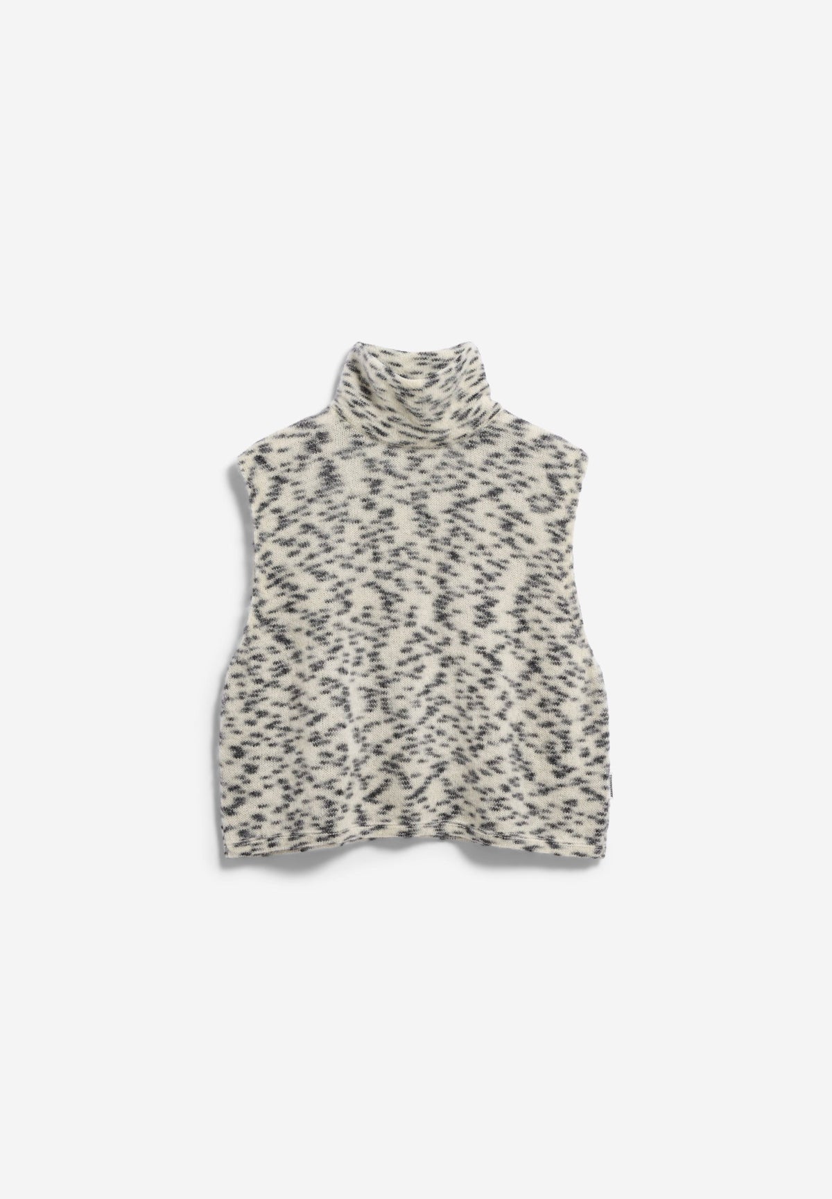 MOHAIR BLEND DOTS KNIT VEST oatmilk-black | ARMEDANGELS