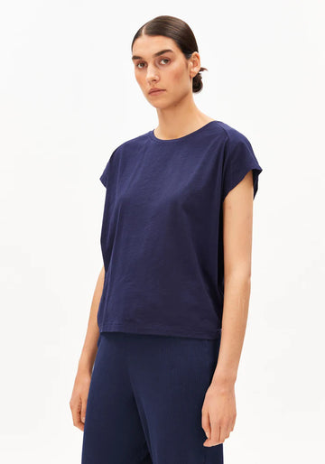 T-Shirt SLUB JERSEY tinted navy | ARMEDANGELS