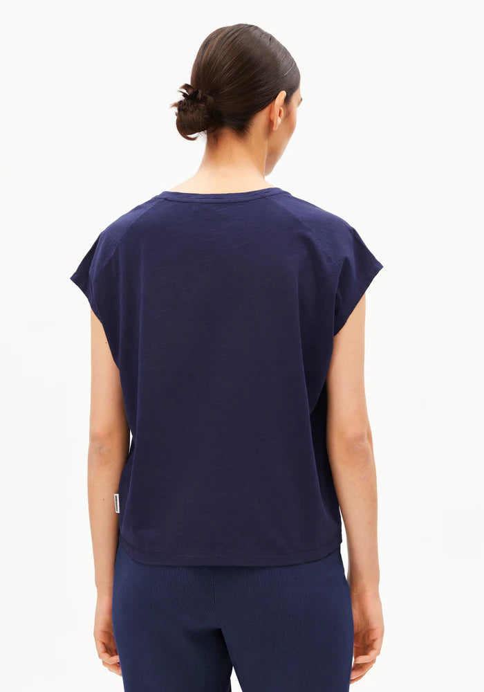 T-Shirt SLUB JERSEY tinted navy | ARMEDANGELS